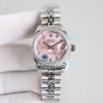 Swiss Replica Rolex Lady-Datejust 28mm Watch SS Pink Dial Jubilee Band